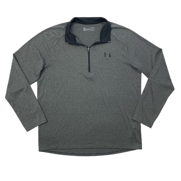 Under Armour Shirt Mens Large Heatgear Tech Quarter Zip Long Sleeve Performance - Picture 1 of 13